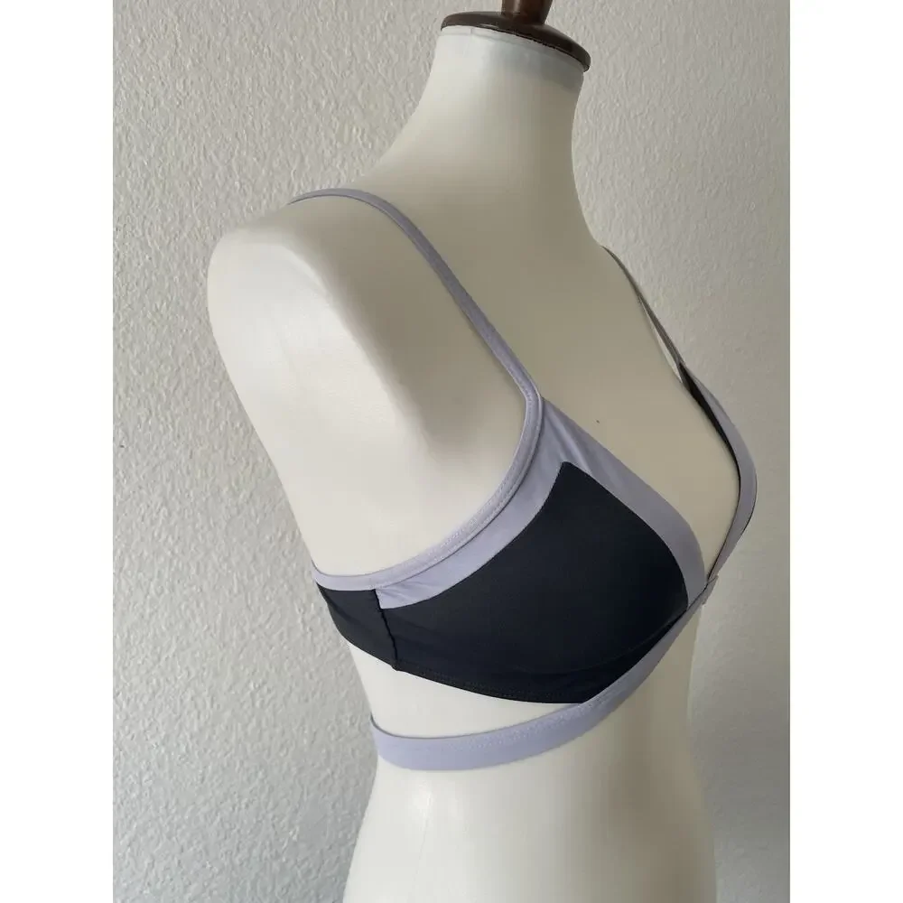 L*Space Swim Bikini Top Plunge Colorblock Swimwear
